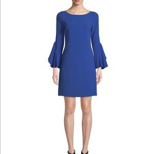 EUC Tahari midi sheath dress w bell sleeves 14